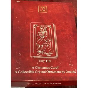 Vintage Tiny Tim 1991 A Christmas Carol Collectible Crystal Ornament By Oneida